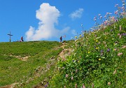 55 Bianche nubi meridiane in cielo sorgono dal Passo